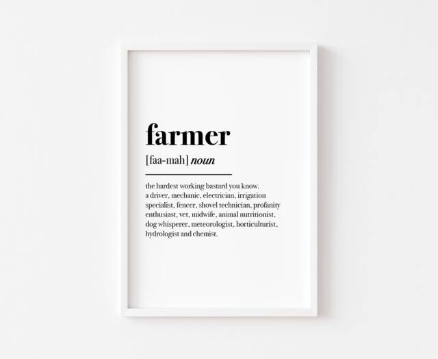 Farmer Definition - Country Farm Kitchen Print Farmhouse Decor Wall Art Gift For Wife Husband Home Prints Funny
