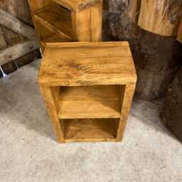 Rustic Bespoke Custom Wooden Bedside Table Made From Reclaimed Pine Backed Version - thumbnail 2