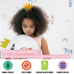 Princess Fairytale Wall Stickers - Unicorn Decals For Kids Bedroom, Nursery, Playroom PVC-Free, Repositionable Peel & Stick - thumbnail 3