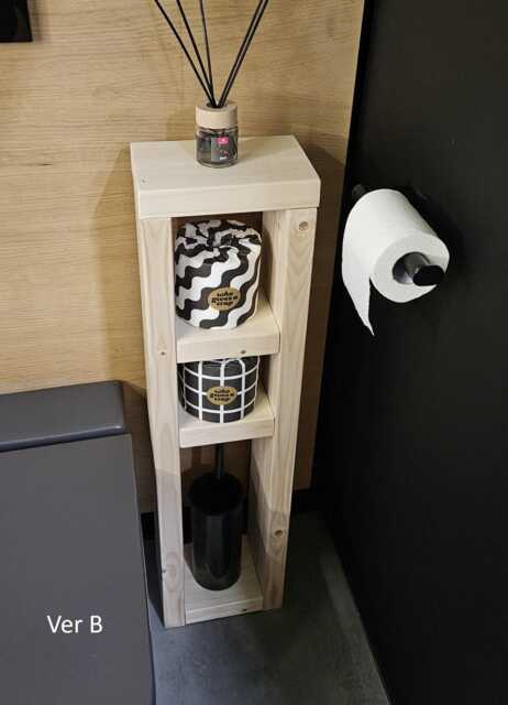 Handmade Reclaimed Wood Toilet Roll Stand Freestanding Bathroom Storage - image 1
