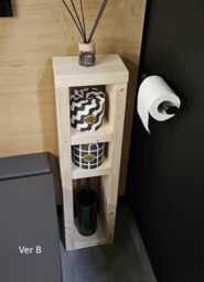 Handmade Reclaimed Wood Toilet Roll Stand Freestanding Bathroom Storage