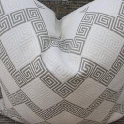 3Bm Designer Pillow Cover Lumbar, 16 X 16, 18 18, 20 20, 22 22, 24 X24 - Greek Key Zig Zag Gray - thumbnail 4