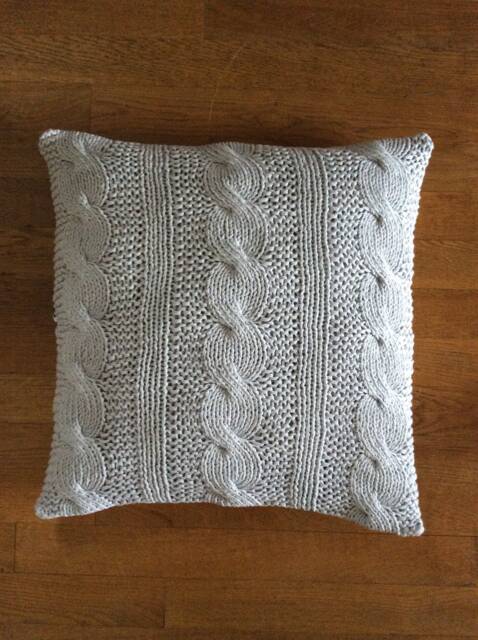 Cushion, Hand-Knitted Cushion, Handmade Cushion Cover, Chunky Wool - image 1