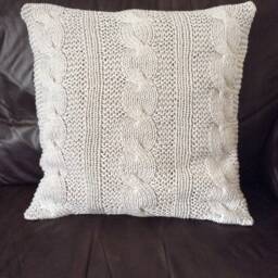Cushion, Hand-Knitted Cushion, Handmade Cushion Cover, Chunky Wool - thumbnail 2