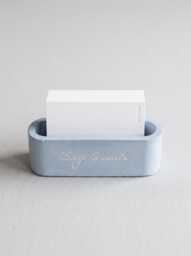Personalized Concrete Business Card Holder Modern Minimalist Office Desk Storage With Custom Logo