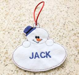 Personalised Felt Snowman Christmas Decoration, Personalised Bauble, Name Decoration - thumbnail 1