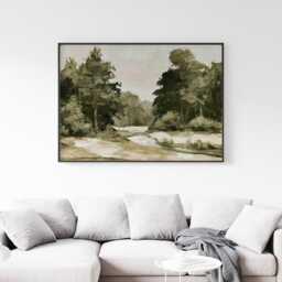 Green Landscape Poster, Abstract Nature Print, Minimalist Wall Art, Paper - thumbnail 3
