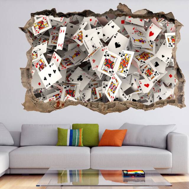 Poker Playing Cards Wall Decal Sticker Mural Poster Print Art Pub Casino Decor Ge5 - image 1