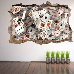 Poker Playing Cards Wall Decal Sticker Mural Poster Print Art Pub Casino Decor Ge5 - thumbnail 2