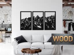 3D Mountains Wooden Wall Art Decor, Ornament Hanging, Decorative Panel, Mountain Peak, Decor For Living Room, Bedroom, Hall - thumbnail 1