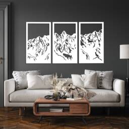 3D Mountains Wooden Wall Art Decor, Ornament Hanging, Decorative Panel, Mountain Peak, Decor For Living Room, Bedroom, Hall - thumbnail 2