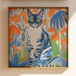 Matisse Cat Print - Blue Wall Art - thumbnail 2