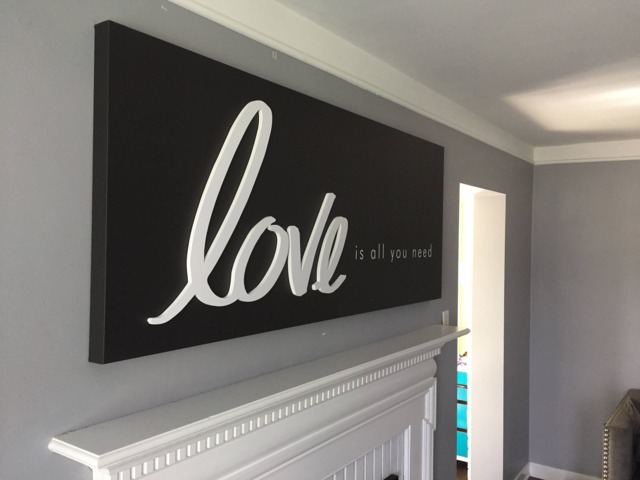 Love Is All You Need Wall Art Hard Canvas Print With 3D Letters - image 1