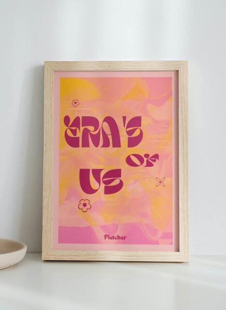 Fletcher - Era's Of Us A4 Print Pink & Yellow Wall Decor - image 1