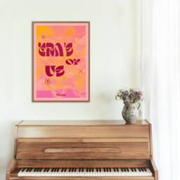 Fletcher - Era's Of Us A4 Print Pink & Yellow Wall Decor - thumbnail 3