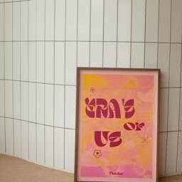 Fletcher - Era's Of Us A4 Print Pink & Yellow Wall Decor - thumbnail 2