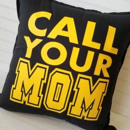 Call Your Mom 18 Or 20 Inch Custom Pillow Cover, Customize Colors - thumbnail 3
