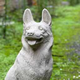 Concrete German Shepherd Statue Dog Memorial Sculpture Outdoor Dog Decor Garden Guard Figure Cement Figurine Pet Tribute Lover - thumbnail 3