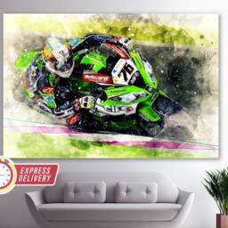 Sport Bike Drift Canvas Print, Motor Racing Canvas, Bikes Wall Art, Motorcycle Photo - thumbnail 3