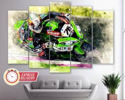Sport Bike Drift Canvas Print, Motor Racing Canvas, Bikes Wall Art, Motorcycle Photo - thumbnail 1