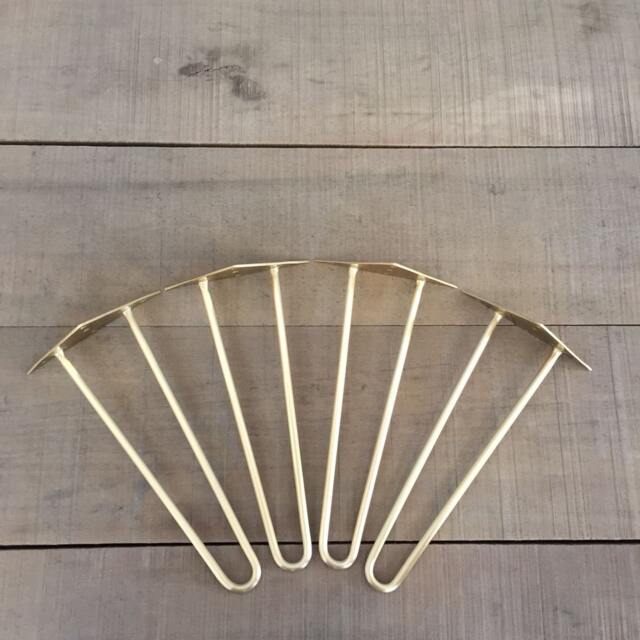 Brass Hairpin Coffee Table Legs, Minimalist 22 Inch, Set Of 4 - image 1