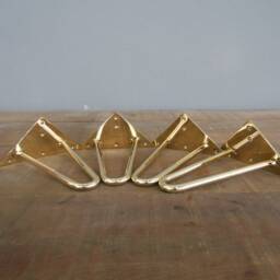 Brass Hairpin Coffee Table Legs, Minimalist 22 Inch, Set Of 4 - thumbnail 2
