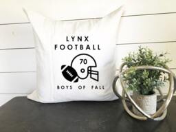 Custom Football Pillow - 18 X 18, Home Decor, Cushion, Throw Pillow, Gift, Present, Custom Home, House, Ball, Fall, Helmet - thumbnail 1