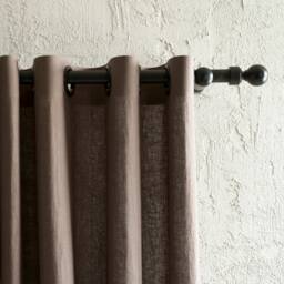 Grommet Window Curtains, Natural Linen Curtain Panels, Blackout Privacy Eyelet Drapes - thumbnail 2