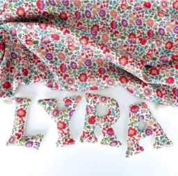 Personalised Liberty Fabric Name Garland - Nursery Letter Banner Custom Initial Decoration Baby Shower Gift Wall Decor - thumbnail 1