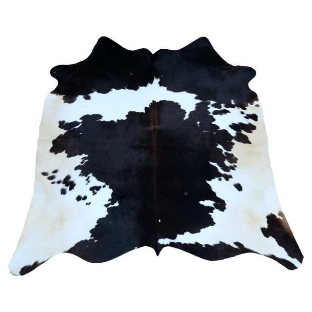 Chic Medium Cowhide Rug - Black & White Hair-On Leather For Sophisticated Spaces - image 1