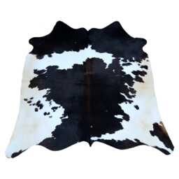 Chic Medium Cowhide Rug - Black & White Hair-On Leather For Sophisticated Spaces - thumbnail 1