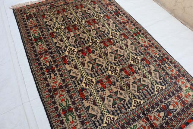 3x5 Handmade Afghan Rug - Area Caucasian Design Wool Rug, Rugs For Living Room Oriental Turkmen Kitchen 100x150 cm Carpet - image 1