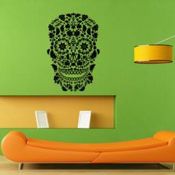 Floral Flower Skull Skeletal Skeleton Wall Sticker Vinyl Mural Decal Home House Apartment Art Decor Free Shipping L043 - thumbnail 1