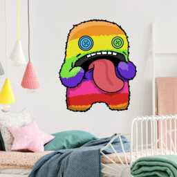Fuggler Wall Sticker - Oogah Boogah Rainbow Decal Art - thumbnail 1