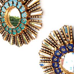 "Peruvian Mirrors ""35cm Duo Turquoise Blue" - thumbnail 3