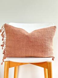 Brown Tribal Hemp Hand Woven Natural Dye Color Pillow Cover - thumbnail 1