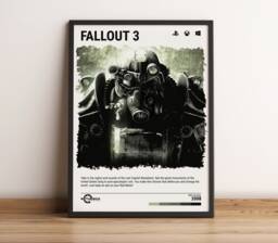 Fallout 3 - 2008 Video Game Print - Wall Art Poster Gaming Gift A5-A4-A3-A2-A1 Unframed Canvas For Frame Or Hanger - thumbnail 1