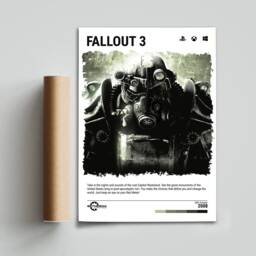 Fallout 3 - 2008 Video Game Print - Wall Art Poster Gaming Gift A5-A4-A3-A2-A1 Unframed Canvas For Frame Or Hanger - thumbnail 3