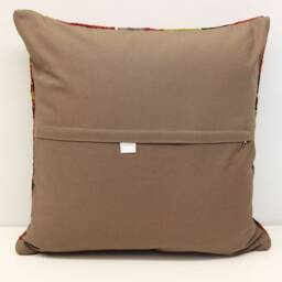 Handmade Turkish Kilim Pillow Cover, Retro Woven Cushion - 20x20 Inch - thumbnail 4
