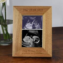 Personalised Any Message Wooden Photo Frame 4x6 5x7 Gifts Ideas & For Wedding Anniversary Birthday Christmas Celebration Baby Shower - thumbnail 3