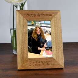 Personalised Any Message Wooden Photo Frame 4x6 5x7 Gifts Ideas & For Wedding Anniversary Birthday Christmas Celebration Baby Shower - thumbnail 1