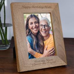 Personalised Any Message Wooden Photo Frame 4x6 5x7 Gifts Ideas & For Wedding Anniversary Birthday Christmas Celebration Baby Shower - thumbnail 2
