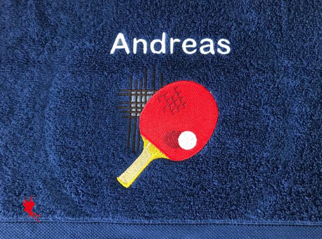 Table Tennis Personalised Embroidered Towels - image 1