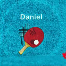 Table Tennis Personalised Embroidered Towels - thumbnail 3