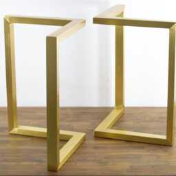 "Brass Table Legs Bracket Dining Legs, 28"" X Customizable Height 25"" To 30" - thumbnail 2