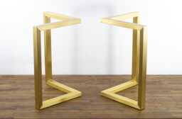 "Brass Table Legs Bracket Dining Legs, 28"" X Customizable Height 25"" To 30" - thumbnail 1