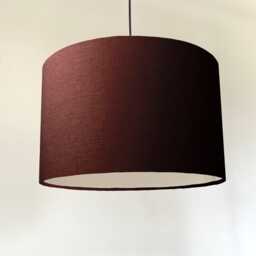 Coffee Brown Linen Drum Lampshade Textured Ceiling Light