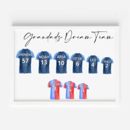 Personalised Football Shirt Print, Grandads Team Print, Father's Day Gift, Grandad Birthday Print - thumbnail 3