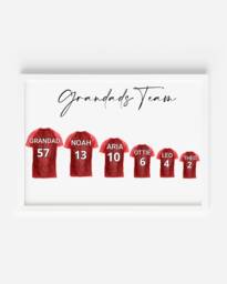 Personalised Football Shirt Print, Grandads Team Print, Father's Day Gift, Grandad Birthday Print - thumbnail 1