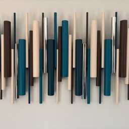 Teal & Beige Wall Art - Modern Abstract Wood Sculpture - thumbnail 3
